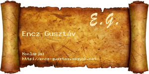 Encz Gusztáv névjegykártya
