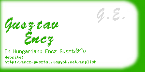 gusztav encz business card